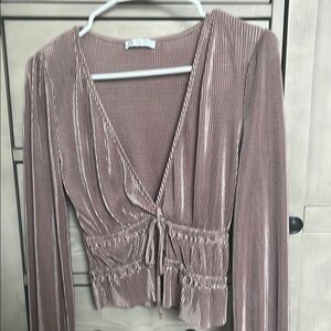 Zara Mauve Long Sleeve Top